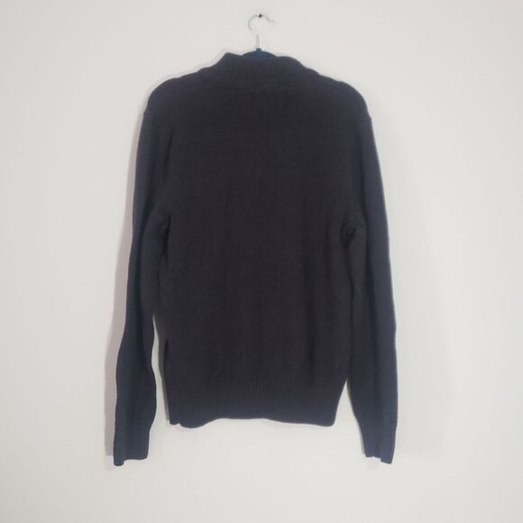 Eddie Bauer Mens Gray Sweater Size L 1/4 Zip Knit Grandpa Normcore Everyday - Picture 2 of 9